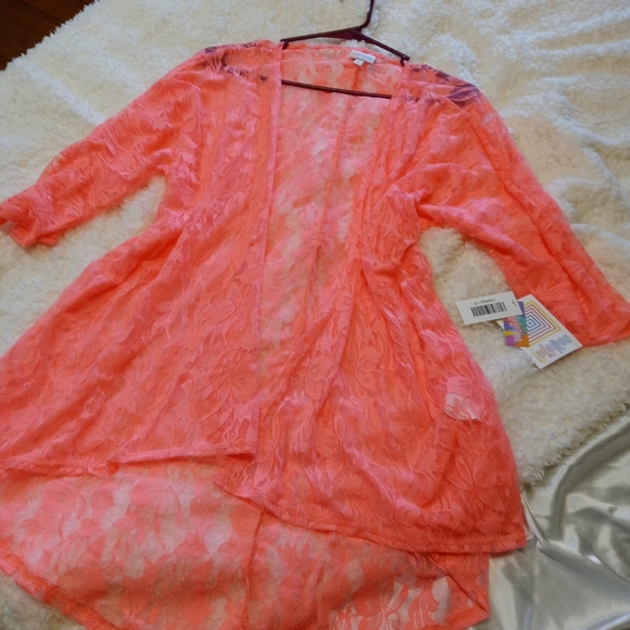 LulaRoe NWT Hot Pink Lace Over Throw